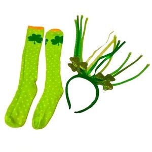 St. Patrick’s Day headband and socks